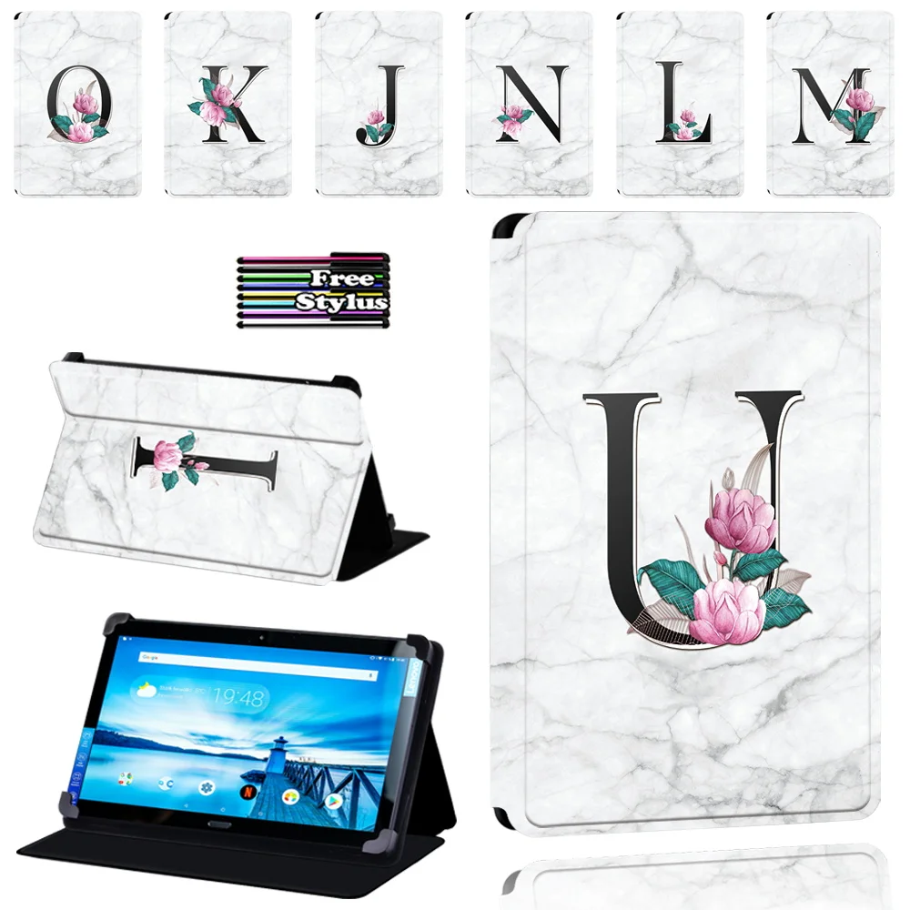 

White Marble tablet cover case for Lenovo Smart Tab P10 / P10 LTE 10.1Inch Foldable Anti-Dust Universal Protective Case