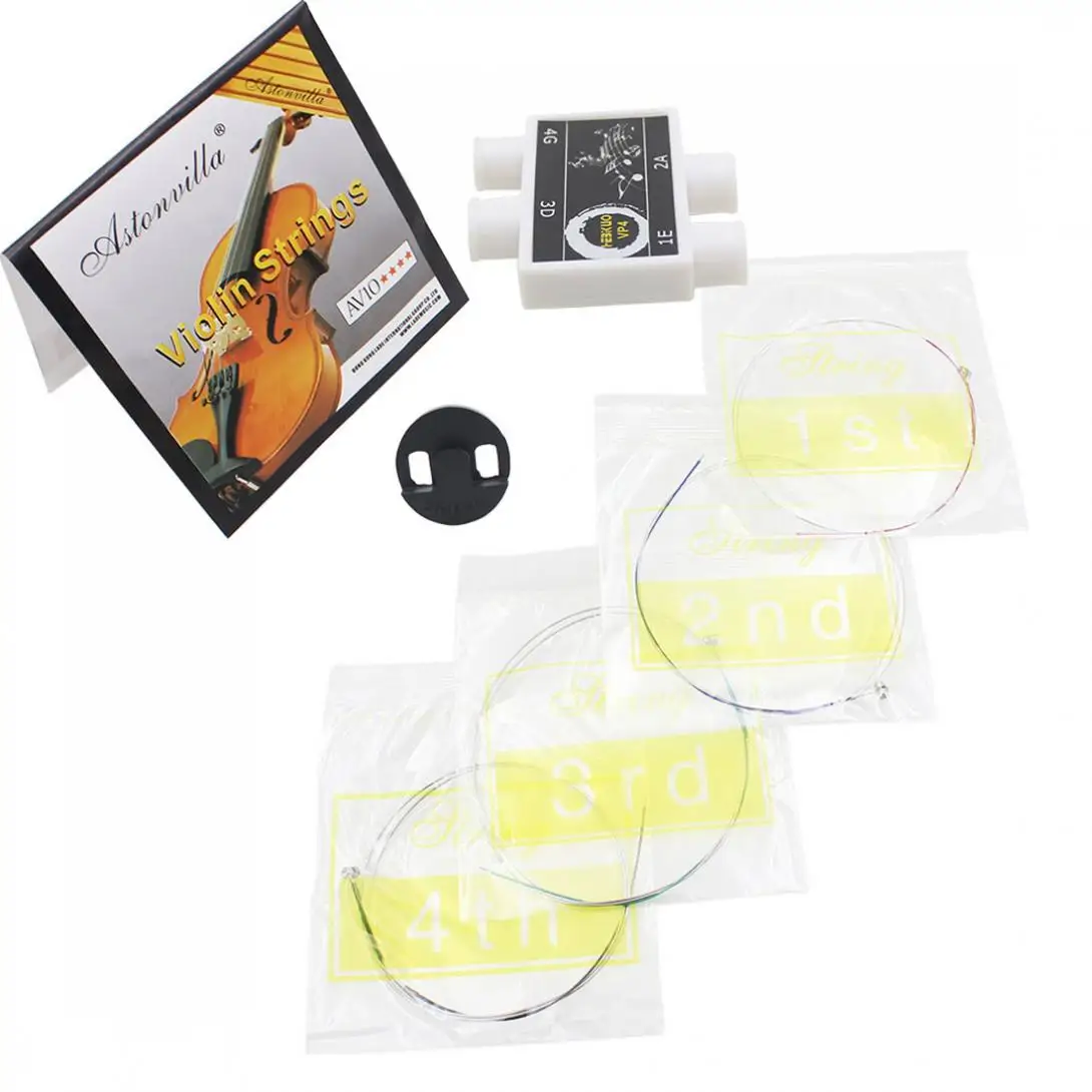 Violin Strings Set + Rubber Mute Pitch Pipe G D E A 4 Notes Accessories Electric Tuner | Спорт и развлечения