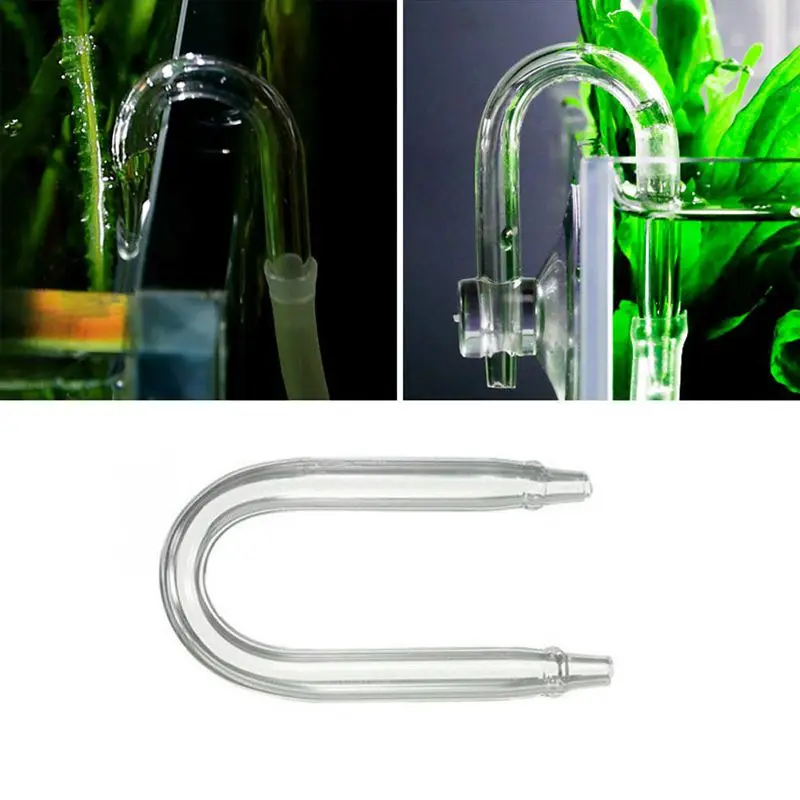 1Pc Aquarium CO2 Diffuser Check Valve U Shaped Glass Tube Fish tank tubeNew Qgnv