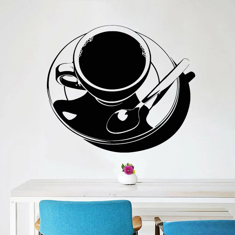 Tea Wall Stickers For Coffee Shop Café Cup Vinyl Wall Decal Kitchen Dinner Home Decoration For Living Room Simple Style W516 Tea Wall Stickers For Coffee Shop Café Cup Vinyl Wall Decal Kitchen Dinner Home Decoration For Living Room Simple Style W516