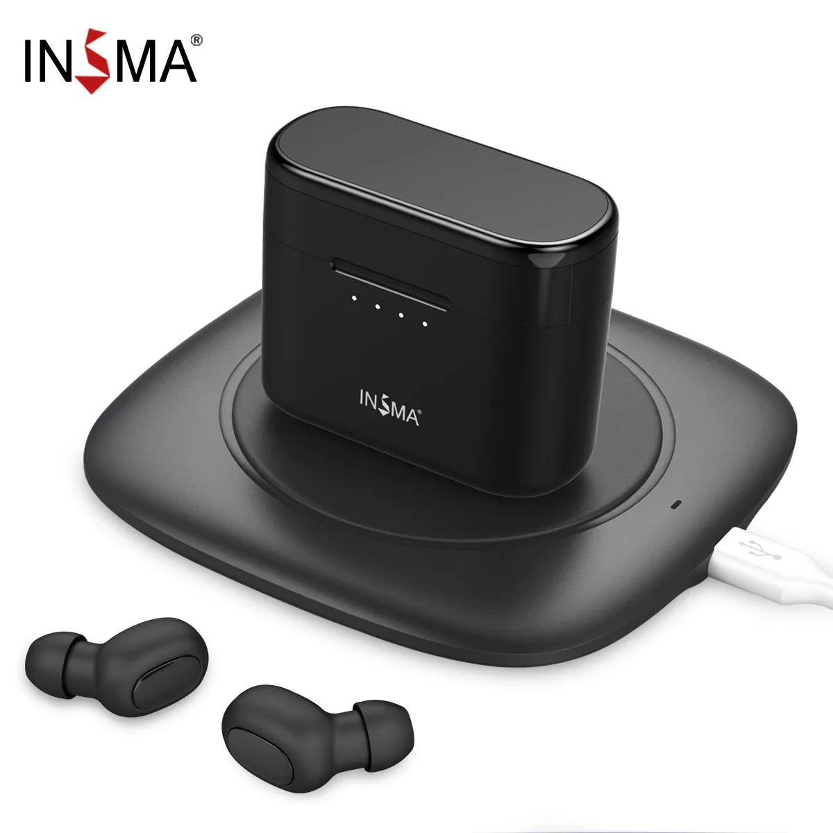 INSMA Airbuds Mini TWS наушники вкладыши bluetooth 5 0 спортивные Hi Fi стереонаушники настоящие