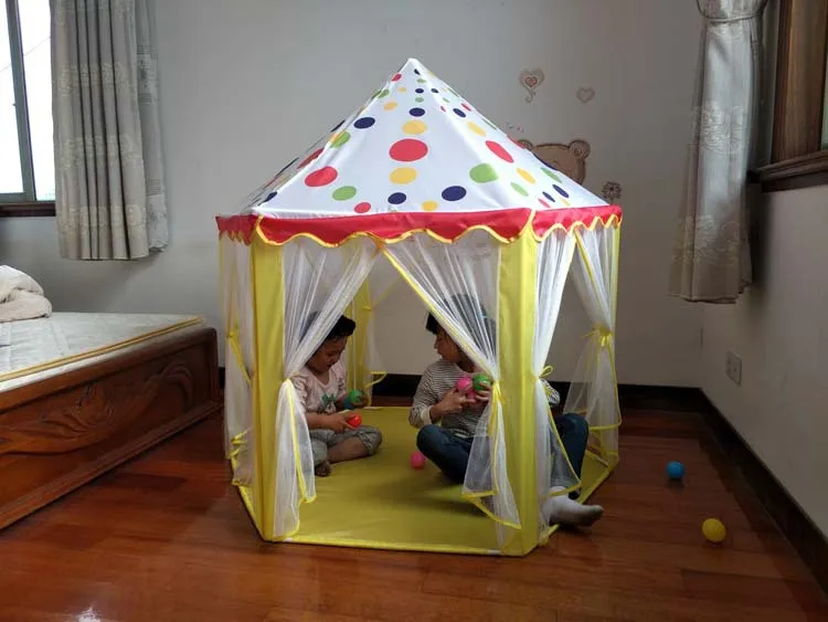 Tipi Детская Игрушка палатки дети замок для игр Играть Палатка дом Тюль палатка на шестигранный замок игровой дом игрушки