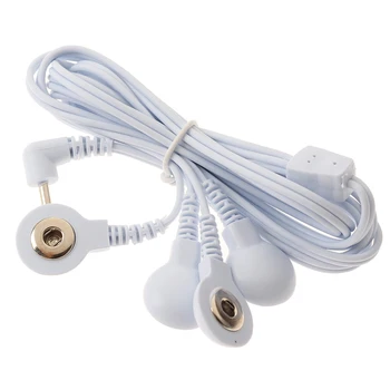 

1 PC 4-Way Durable Replacement Electrode Pads TENS Unit Lead Wires Cables For Tens EMS Standard 2.5mm Connection Massage Tools