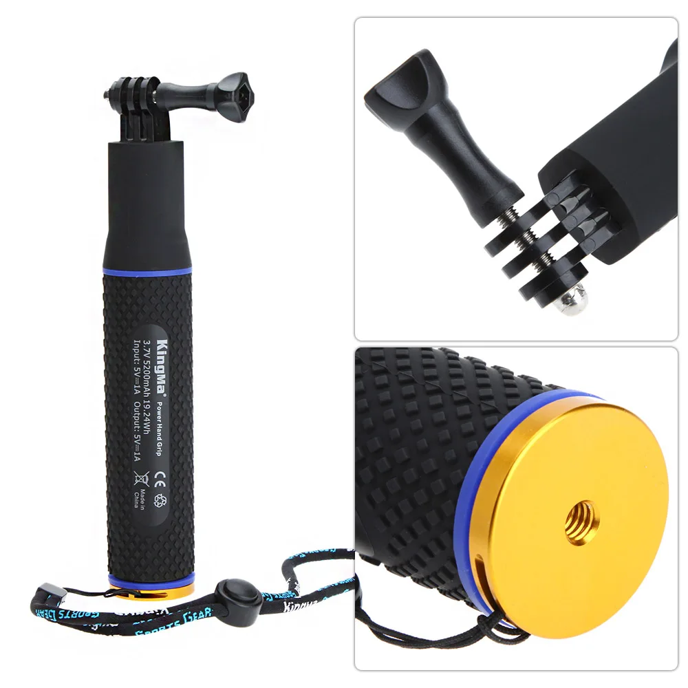 

Rechargeable Selfie Stick Monopod Handheld Grip Pole Stick for GoPro 4/3+/3/2/1 Action Camera Power Bank Selfie Stick Monopod