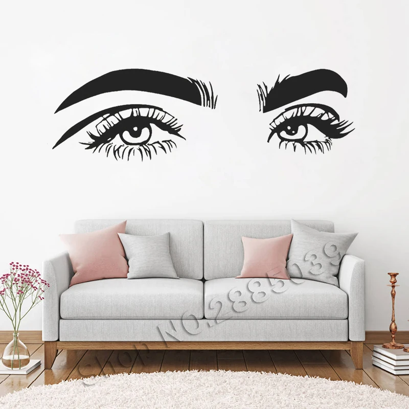 

Ресницы для салона красоты настенные стикеры Переводные ресницы настенные Стикеры для девочек домашние индивидуальные художественные наклейки Настенный декор подарки LL418