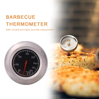 

Stainless Steel Barbecue Thermometer Controller Oval Shaped Oven Temp Gauge