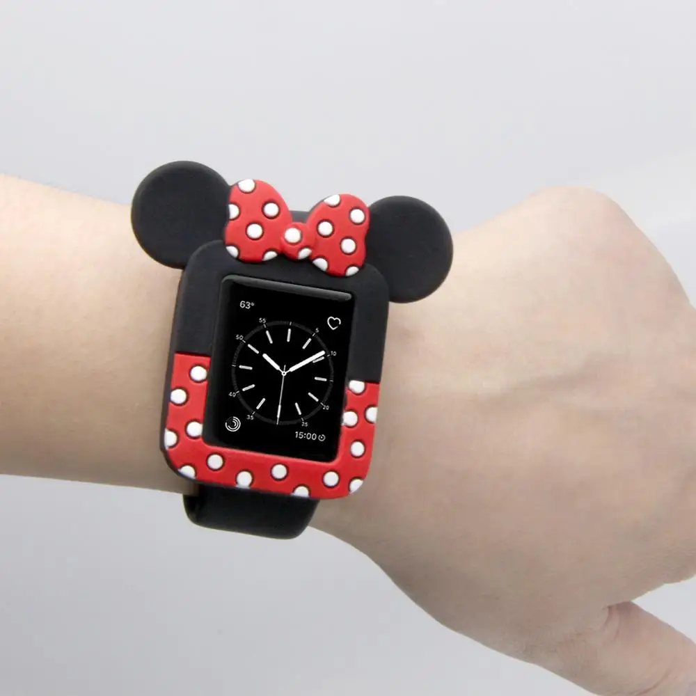 Защитный Мягкий силиконовый чехол YUKIRIN Minnie для Apple Watch, серия 5, 4, 3, 2, 1, ремешок для iWatch 38, 42, 40, 44 мм, Мультипликация для маленьких девочек