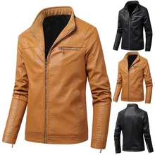 Высококачественные мужские Куртки из искусственной кожи, Осень-зима, большие размеры, искусственная кожа с воротником-стойкой, свбодная Мужская куртка, пальто
