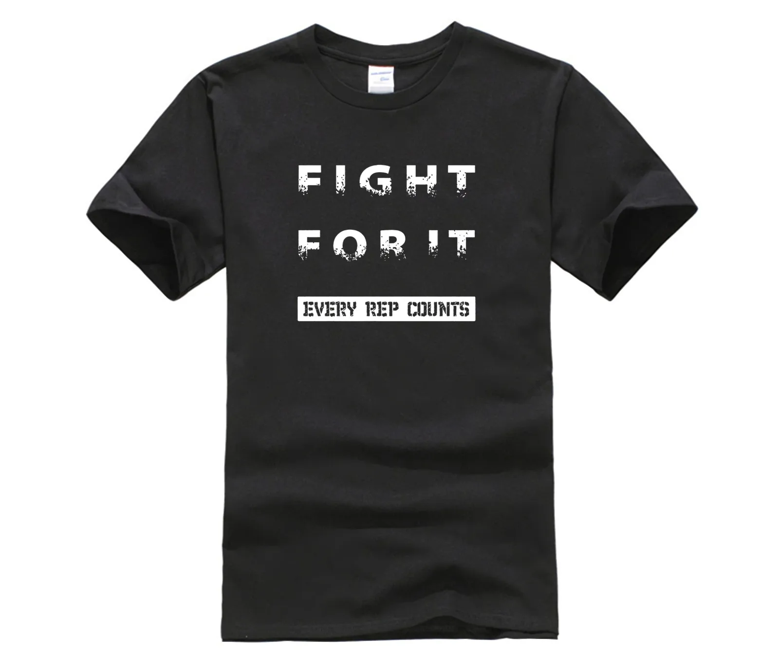Мужская белая футболка с коротким рукавом премиум-класса надписью fight for it |