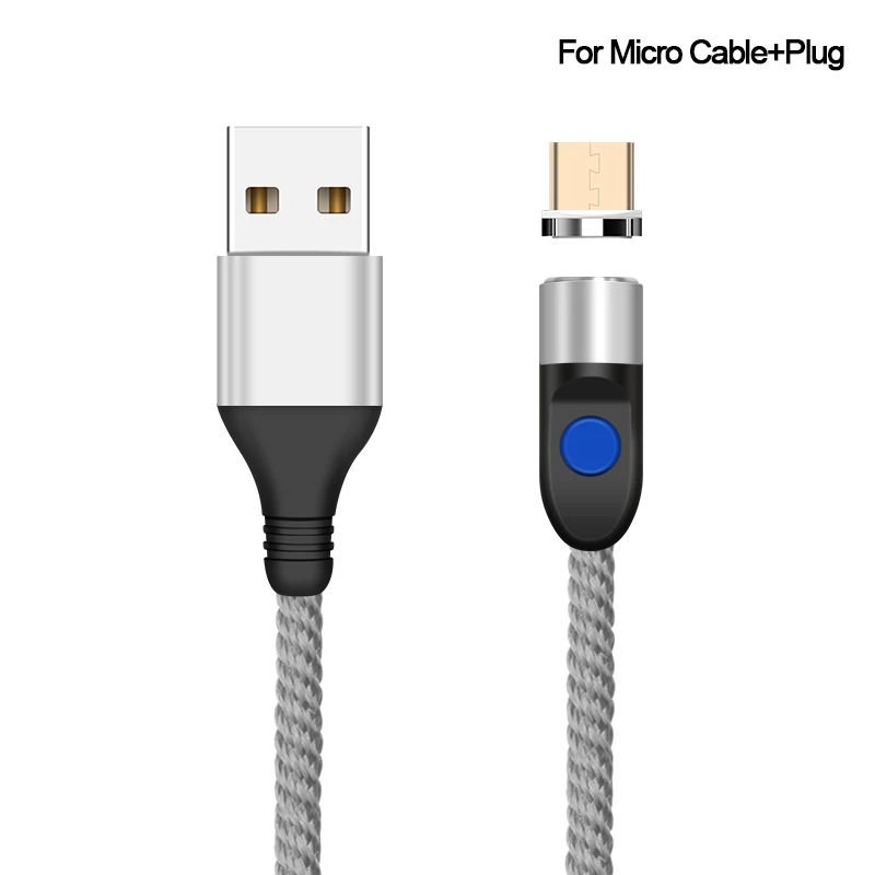 Silver For Micro Магнитный кабель Micro usb type C для iPhone X 8 7 samsung S9 Xiaomi Mi9 Быстрая зарядка Магнитный кабель зарядное устройство Зарядка провод Android - Цвет: Silver For Micro