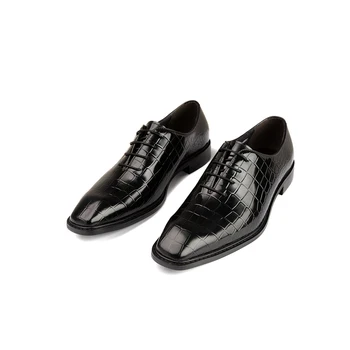 

Crocodile Pattern Men Wedding Dress Shoes Genuine Cow Leather High Quality Male Oxford Shoes Business Social Men Shoes
