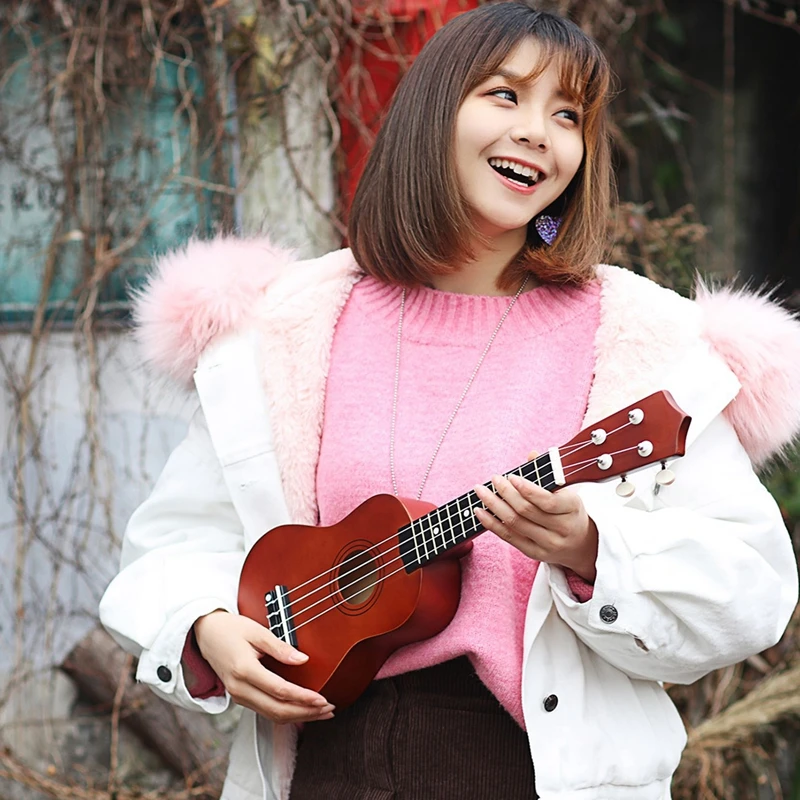 21 дюймов сопрано Гавайские гитары укулеле 4 струны Гавайская гитара Уке+ струна+ палочки для начинающих подарок для детей