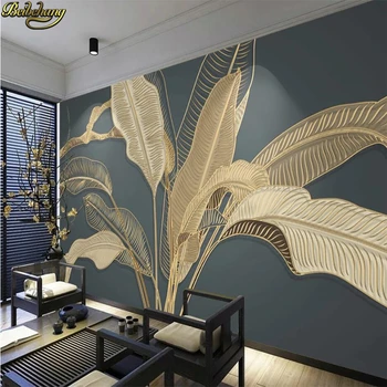 

beibehang Custom Retro Tropical Rain Forest Plant Banana Leaf Photo Wallpaper for living room 3D Mural Background Mural Bedroom