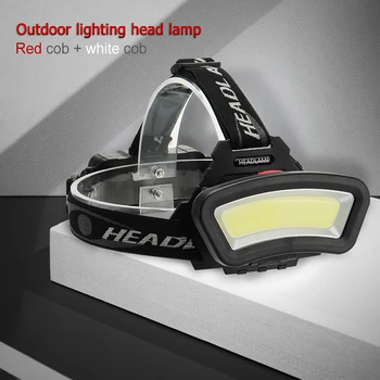 

LED Headlight Headlamp 1000LM 4 Modes USB Rechargeable Front White Red COB Light Flashlight Torch Lamp for Outdoor Camping