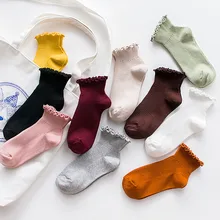 Носки ярких цветов из хлопка; милые женские короткие носки в стиле Харадзюку; модные повседневные теплые носки в корейском и японском стиле; милые забавные носки для счастливой зимы; Skarpetki