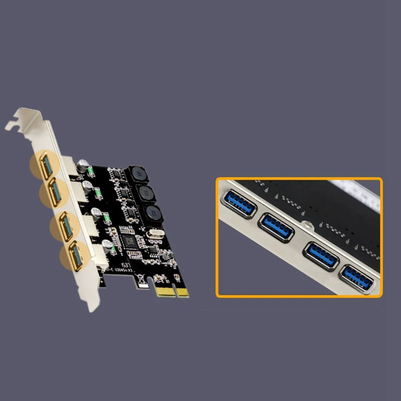 4 порта USB 3,0 PCI-E карта расширения внешняя USB3.0 PCIe карта для настольного ПК компьютера