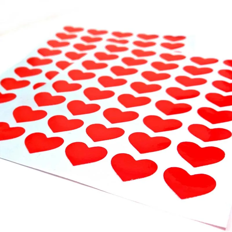 New 4 sheet Red Heart Stickers 14mm Mothers Day Valentines Wedding Cards Label