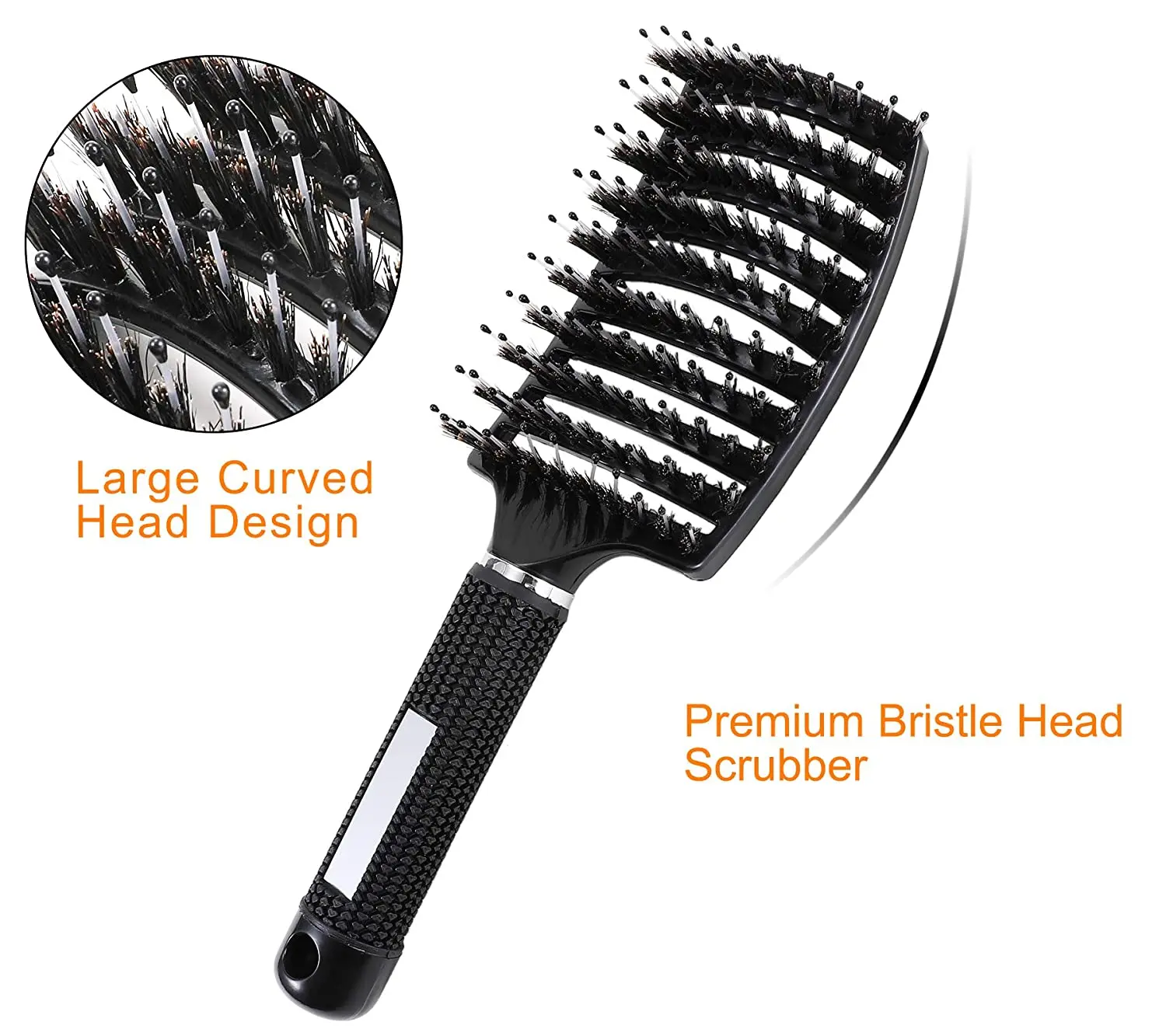 2 Pack Head Scalp Massage Hair Brush Detangler Ultrasoft Boar Bristle