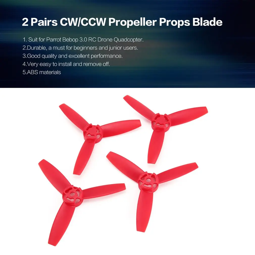 

2 Pairs CW/CCW Propeller Props Blade for Parrot Bebop 3.0 RC Drone Quadcopter Aircraft UAV Spare Parts Accessories Component