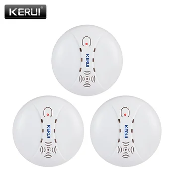 

KERUI 3pcs/lot 433MHZ Home Kitchen Security Wireless Smoke Detector Fire Sensor Alarm For G18 W18 W20 GSM Wifi Alarm System