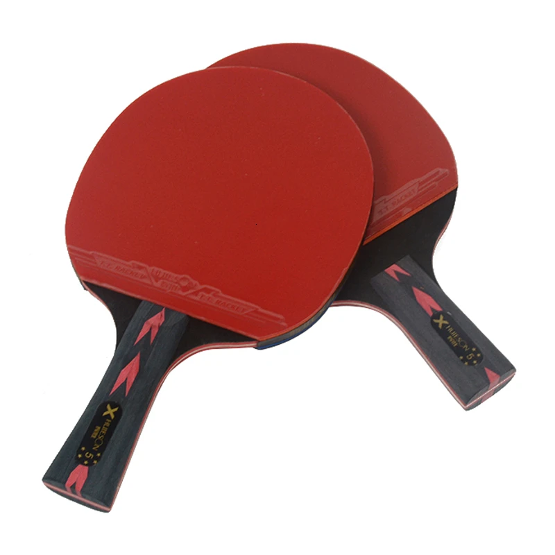 Huieson 5 Star Black & Red Carbon Fiber Table Tennis Racket Double Pimples-in Rubber Pingpong Racket for Teenager Players (12)