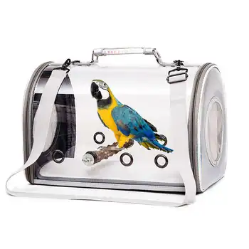 

Portable Pet Bird Parrot Carrier Transparent Breathable Travel Cage Tote Bag Parrot Handbag Outdoor Birds Travel Houlder Bag