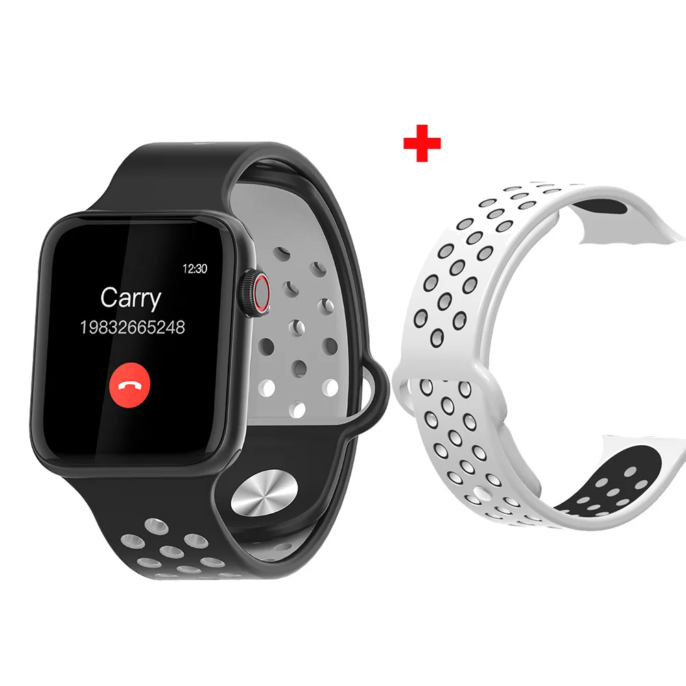 LEMFO Смарт часы Полный сенсорный экран для сердечного ритма шагомер сообщение напоминание телефон часы для мужчин женщин для Apple Android телефон - Цвет: extra white strap 1