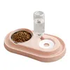 Pet Dog Feeding Bowls for Cats Double Bowls Automatic Feeder Food Bowl with Water Drinking