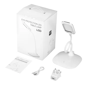 

High Brightness Eye-protection LED Table Lamp 3 Grade Dimmable With Touch Key Soft Lamp Arm 360 Degree Adjustable 5000-5500K