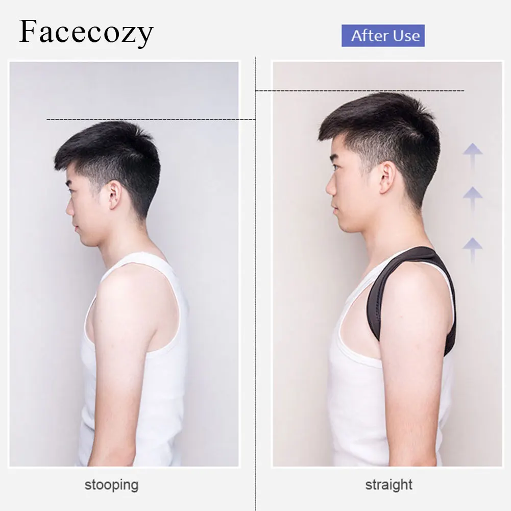 Facecozy Корректор Осанки Плечо поддержка спины позвоночник бандаж Регулируемая осанка ключица позвоночника верхняя поясничная коррекция пояса