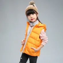 Для детей; для мужчин и женщин; детская одежда; пуховый хлопковый жилет с широким плечом; с капюшоном; со съемным плечом