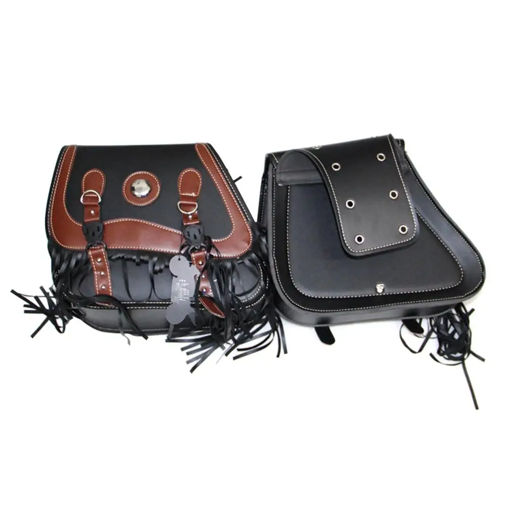 

Motorcycle Saddle Bag Universal Retro Model Side Hanging Side Bag Tail Box Knight Bags Leather Waterproof High Capacity Bags