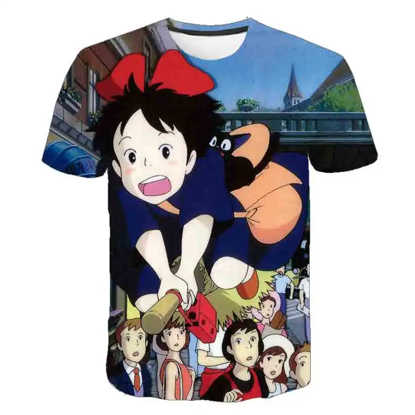 Детская футболка в стиле Харадзюку Тоторо для студии Ghibli Kawaii Ullzang Miyazaki забавная с