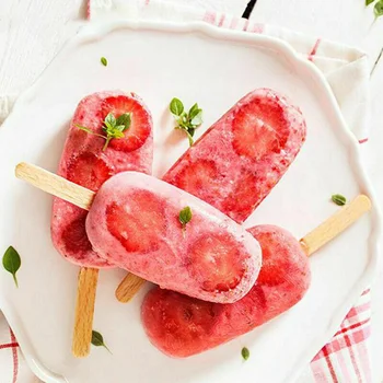 

8 Cell Silicone Frozen Ice Cream Cake DIY Mold Juice Popsicle Maker Lolly Mould Ice Cube Tray Dessert Mold With Popsicle Stick