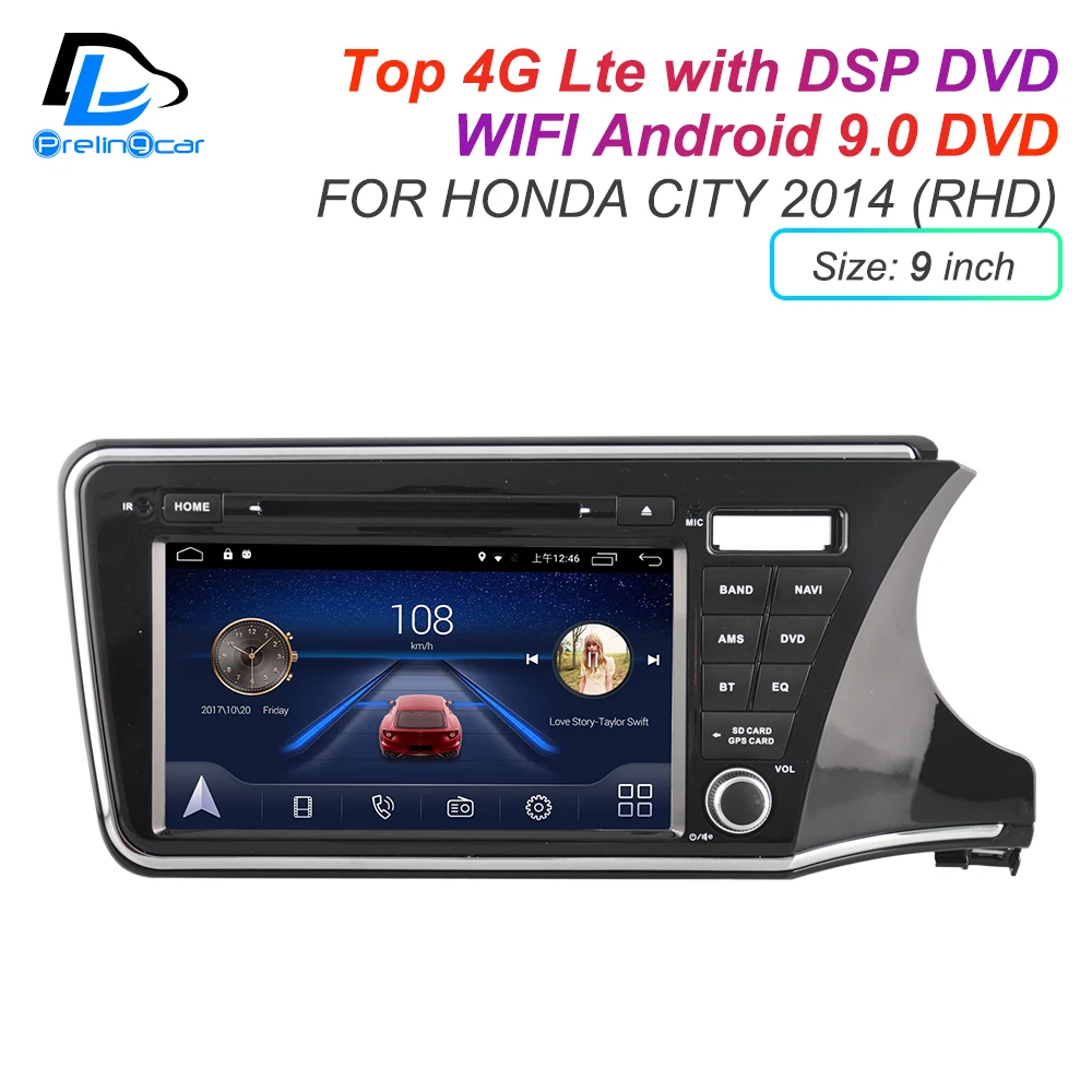 Clearance IPS touch screen DSP sound Android 9.0 2 DIN 4g Lte radio For HONDA city 2008 2014 2015  years GPS DVD playe  stereo navigation 3