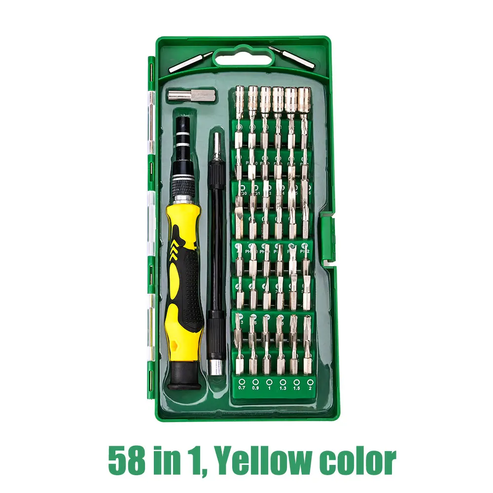 58 in 1-green Vastar 60/58 шт. Прецизионная отвертка набор магнитных отверток для телефонов игровая консоль планшет ПК ремонт электроники инструмент - Цвет: 58 in 1-green