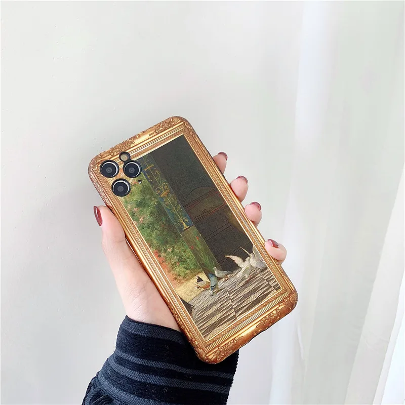 Чехол для телефона с масляной росписью в стиле ретро iphone 11 Pro Max 7 8 plus X XR XS