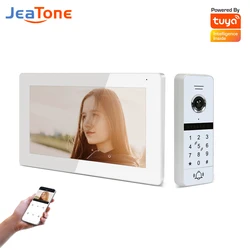 Jeatone 960p sistema de vídeo porteiro casa wifi cartão senha desbloqueio apartamento villa vídeo chamada entrada telefone campainha tuya 4 fios