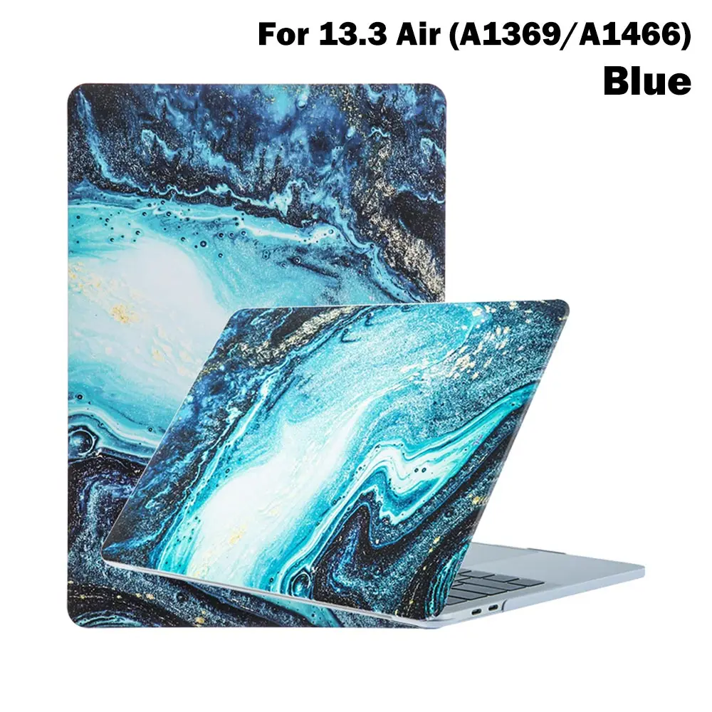 Blue-For 13.3 Air 1 шт. оболочка рукав Печатный жесткий чехол мраморный чехол для ноутбука защитный для Macbook Air Pro Touch Bar retina 1" 15" - Цвет: Blue-For 13.3 Air