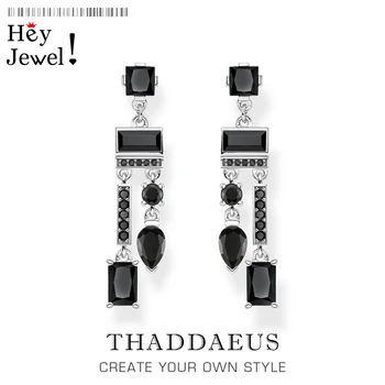 Drop Earrings Black Mix of Shapes,Magical Glamorous Jewelry For Women,2021 Summer Brand New Sterling Silver 925 Vintage Gift