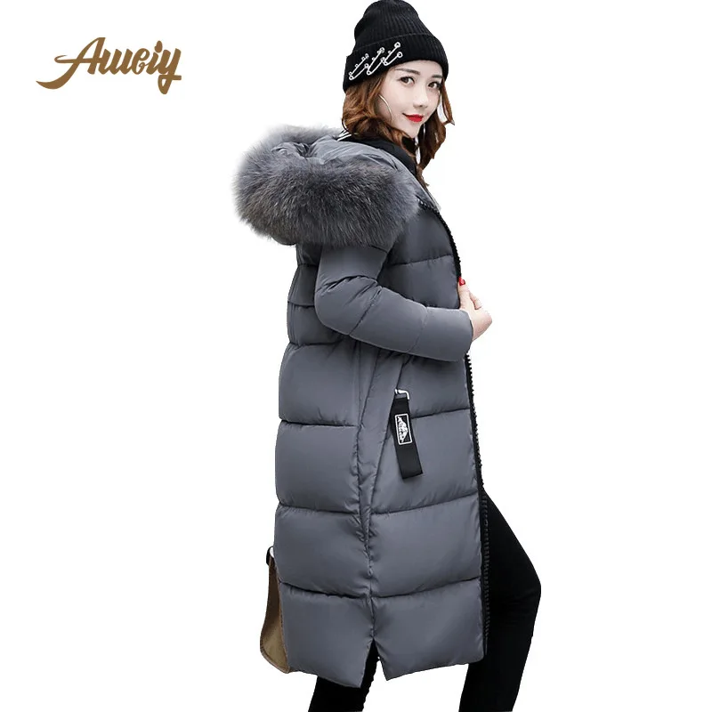 

2019 New Large Fur Collar Cotton Hooded Ladies Jacket Slim Large Size Women Down Jacket Coat Thick Warm Coat Womens Winter Coats