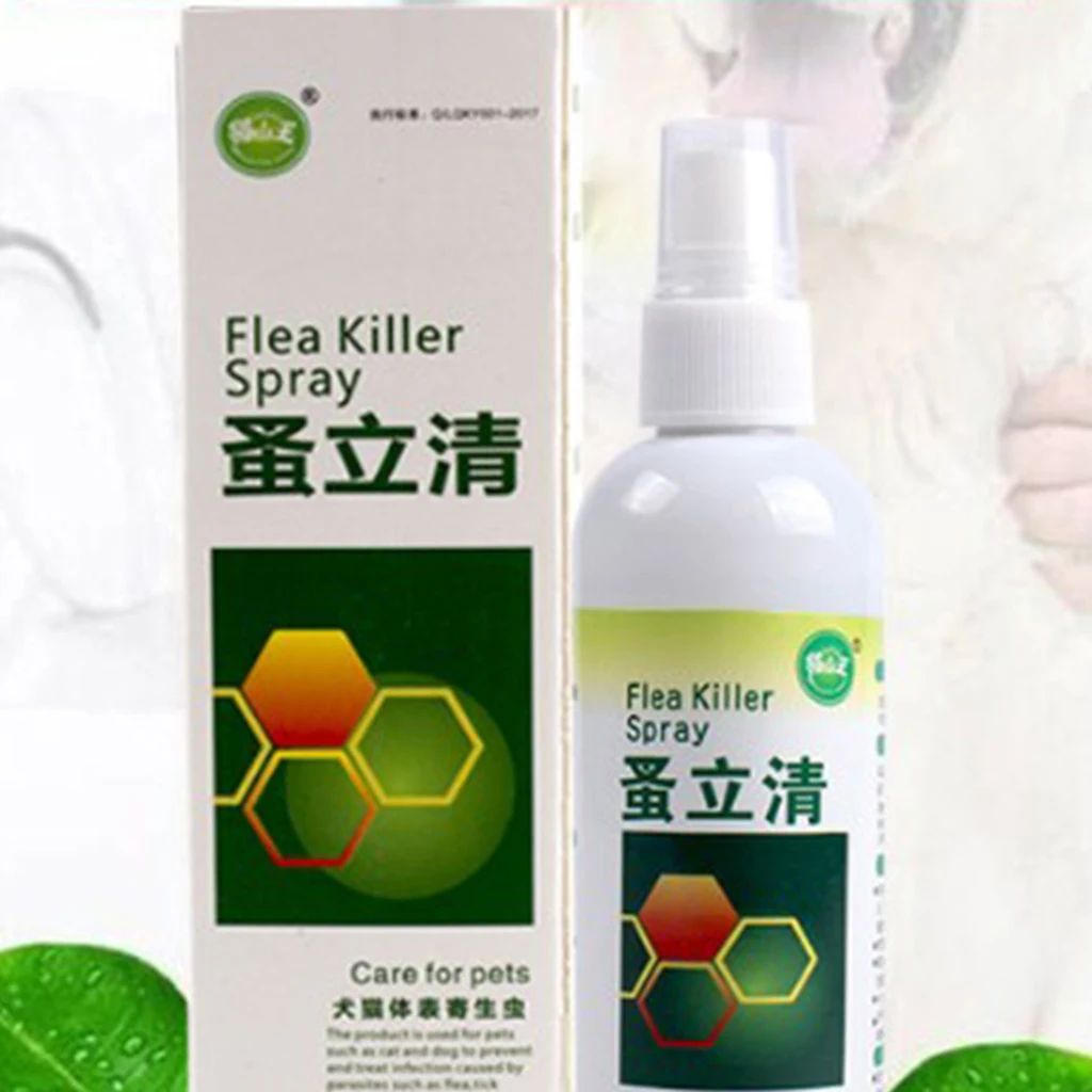 120ml Pet Insect Killer Spray Pets Dog Cat Anti-flea Drops Flea Lice Insect Killer Liquid Spray Puppy Treatment Liquid Spray