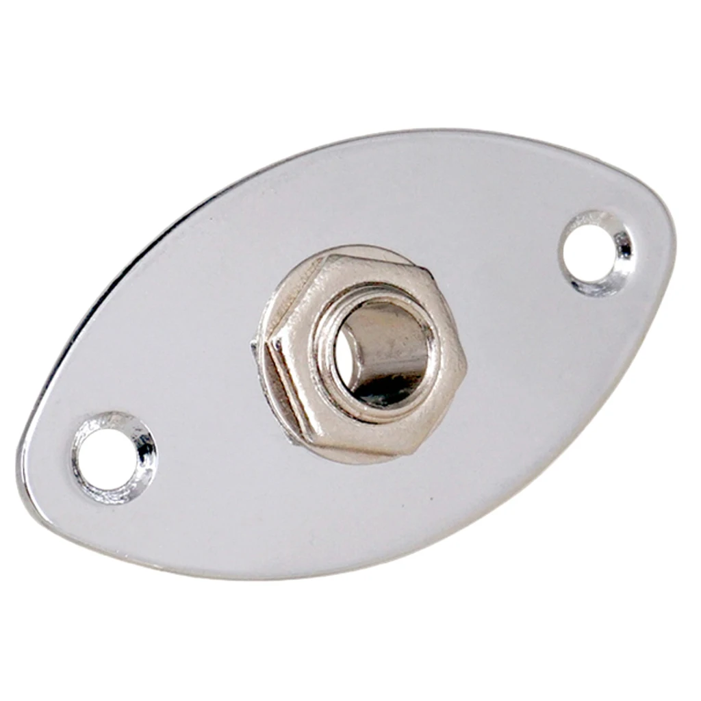 Guitar Metal Oval Curved Jacket Plug Plate Bass Jack Plug Socket for Electric Guitar Bass Parts 