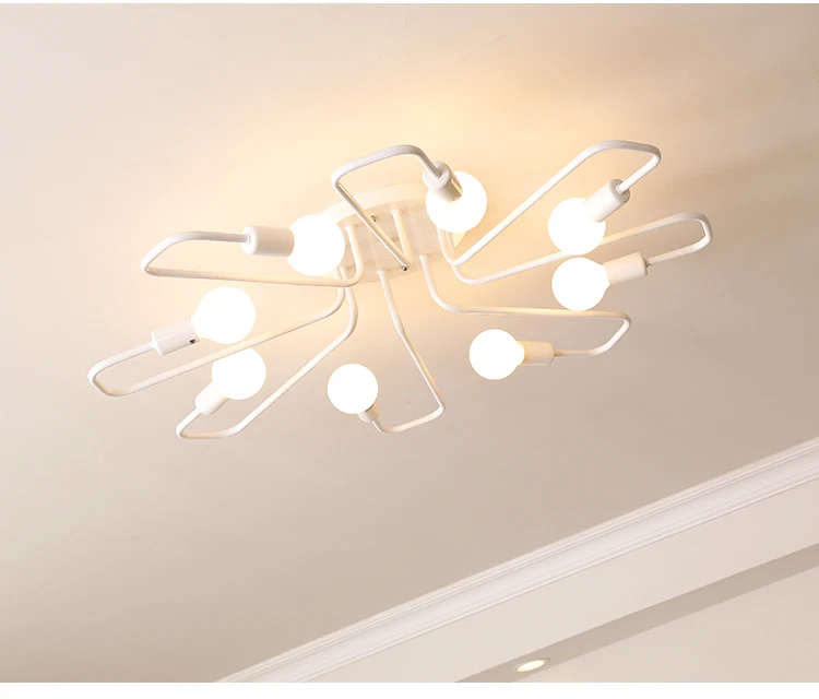 outdoor ceiling lights Retro Iron Chandelier Black/White/Gold E27 4/6/8 Living Room / Study/Bedroom Creativity Other Bedrooms Ceiling Lamp ceiling mounted light