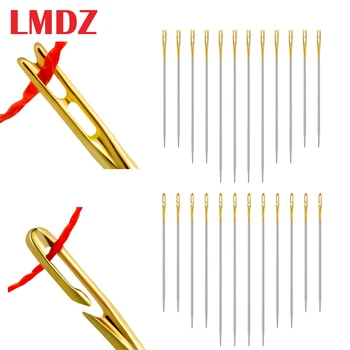

LMDZ 12/24PCS Elderly needle-side hole blind needle Needless Tail Side Opening Stainless Steel Hand Sewing Needless threading