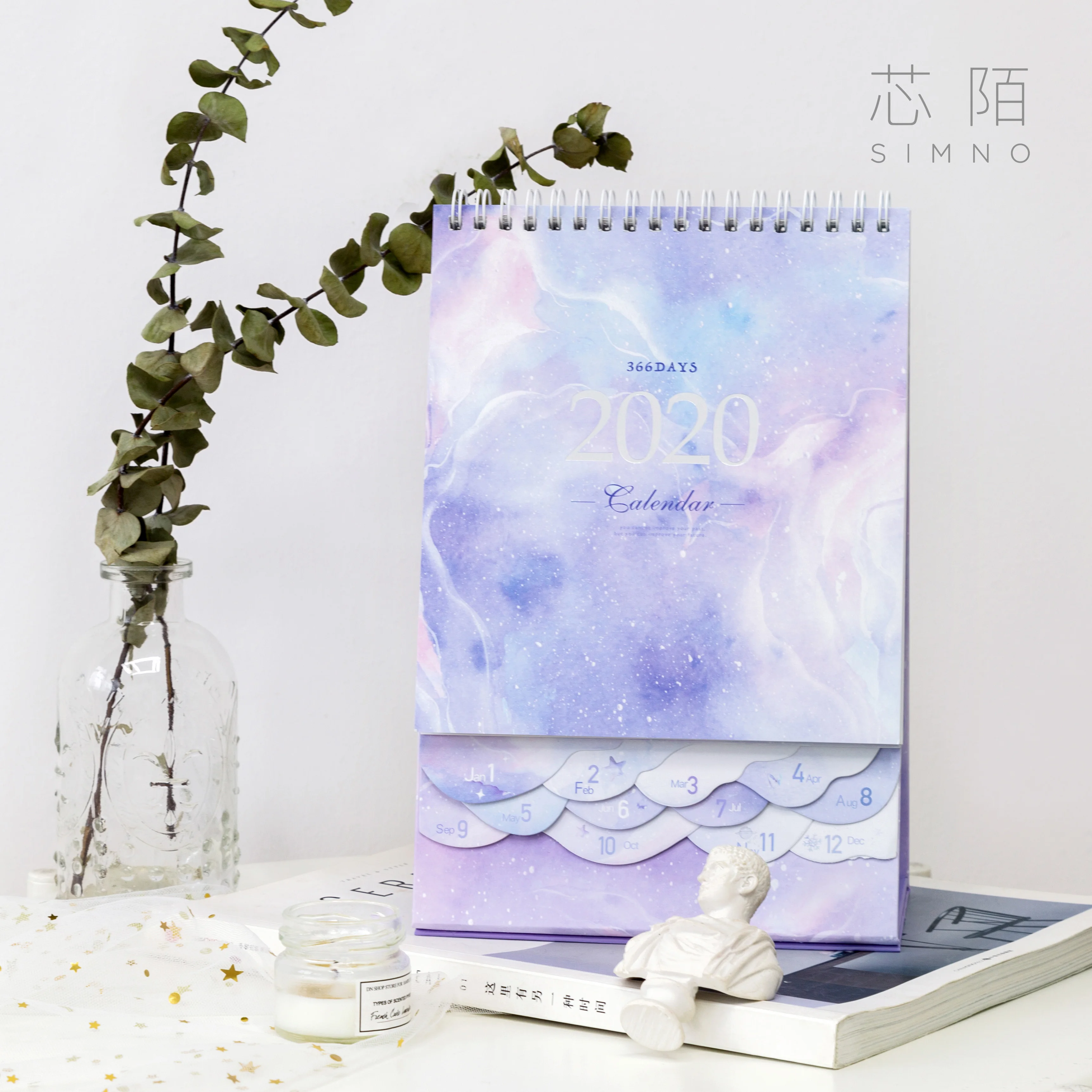 Dreamy Starry Sky/вишневые цветы Ежемесячный план, чтобы сделать список Настольный календарь Agenda Органайзер расписание планировщик годовой