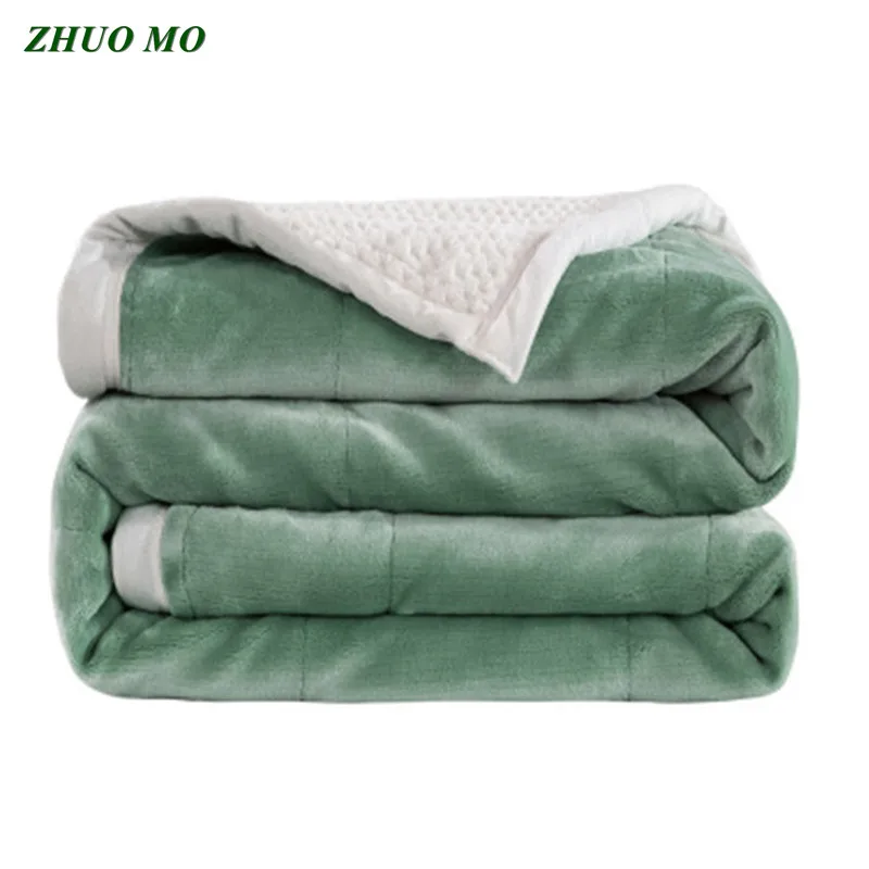 ZHUO MO 200*230 см двухслойные одеяла теплое постельное белье для кровати зимнее утяжеленное одеяло покрывало супер мягкое покрывало на диван одеяло