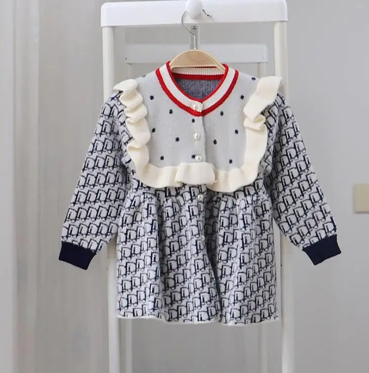 Осенне-зимний детский свитер осенний модный кардиган свитер Милая одежда в горошек для девочек детская одежда