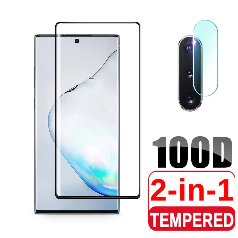 

2 in 1 100D Tempered Glass for Samsung Galaxy Note 10 Screen Protector for Samsung Note 8 9 10 Plus Protective Glass note10 Glas