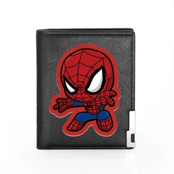 Disney Marvel Spiderman New Men's Wallet High-quality PU Folding Large Capacity Multi-Card Slot Short Fashion Student Wallet
